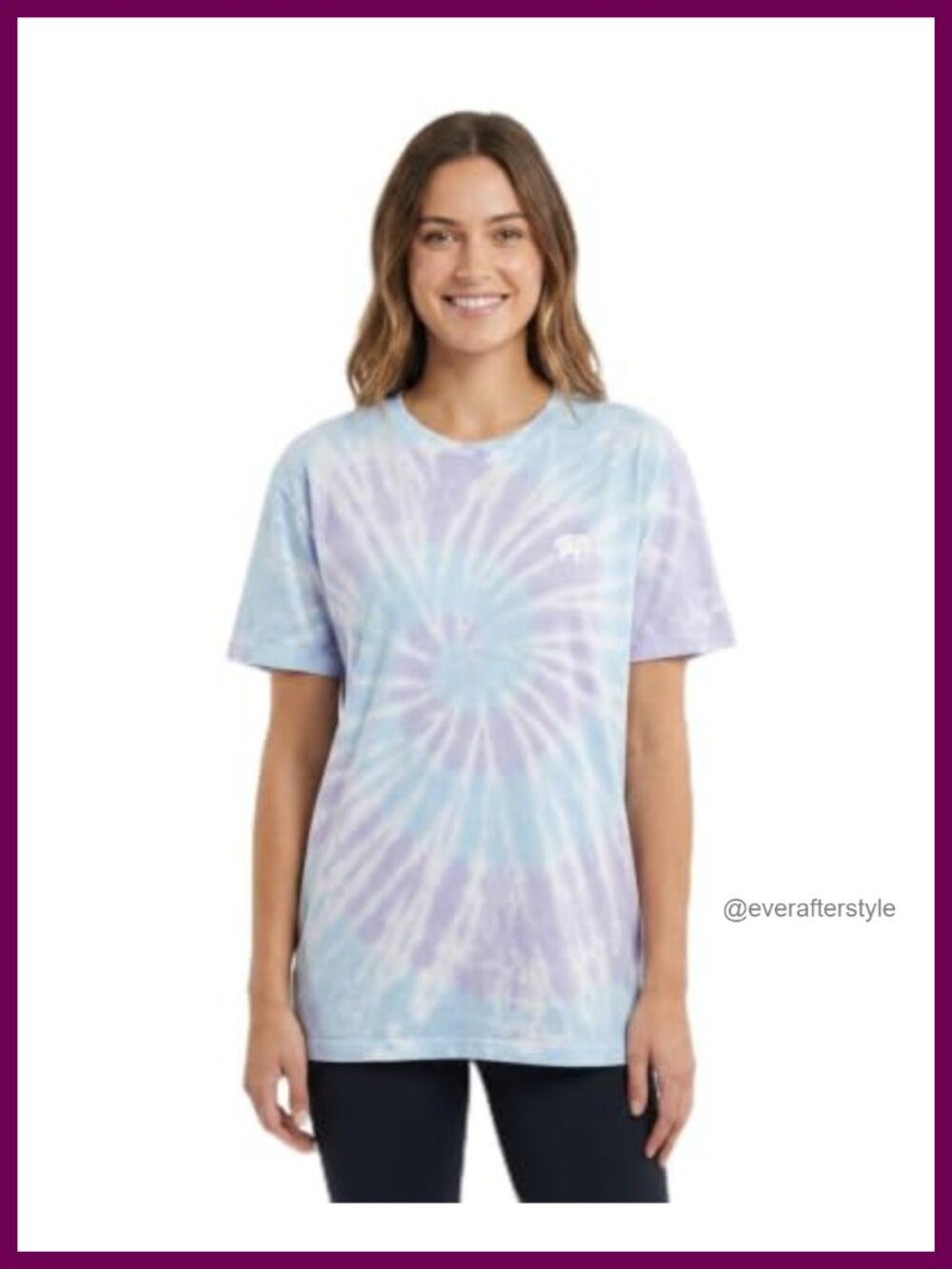 Oversized Crew Neck Tee 100% Cotton Cuff Sleeve Pull On